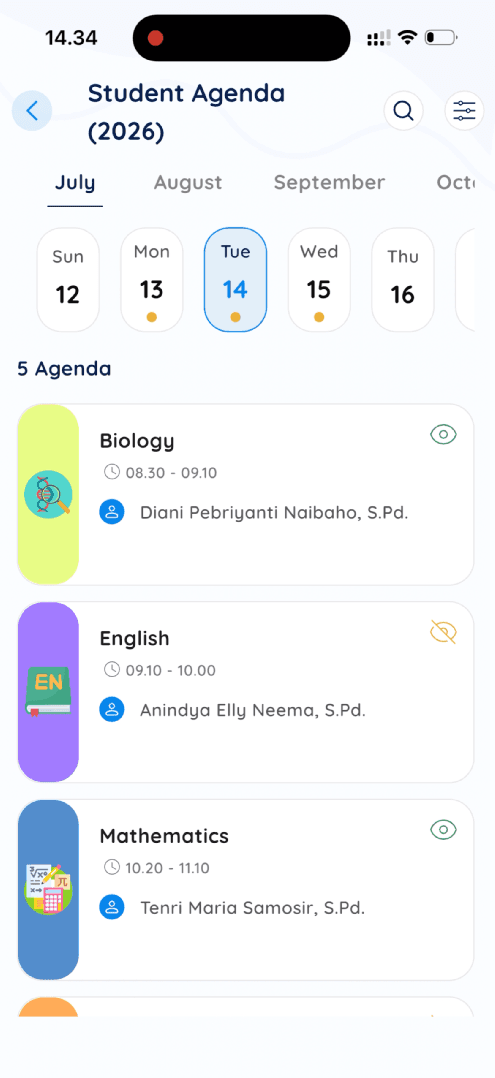 Agenda Screen